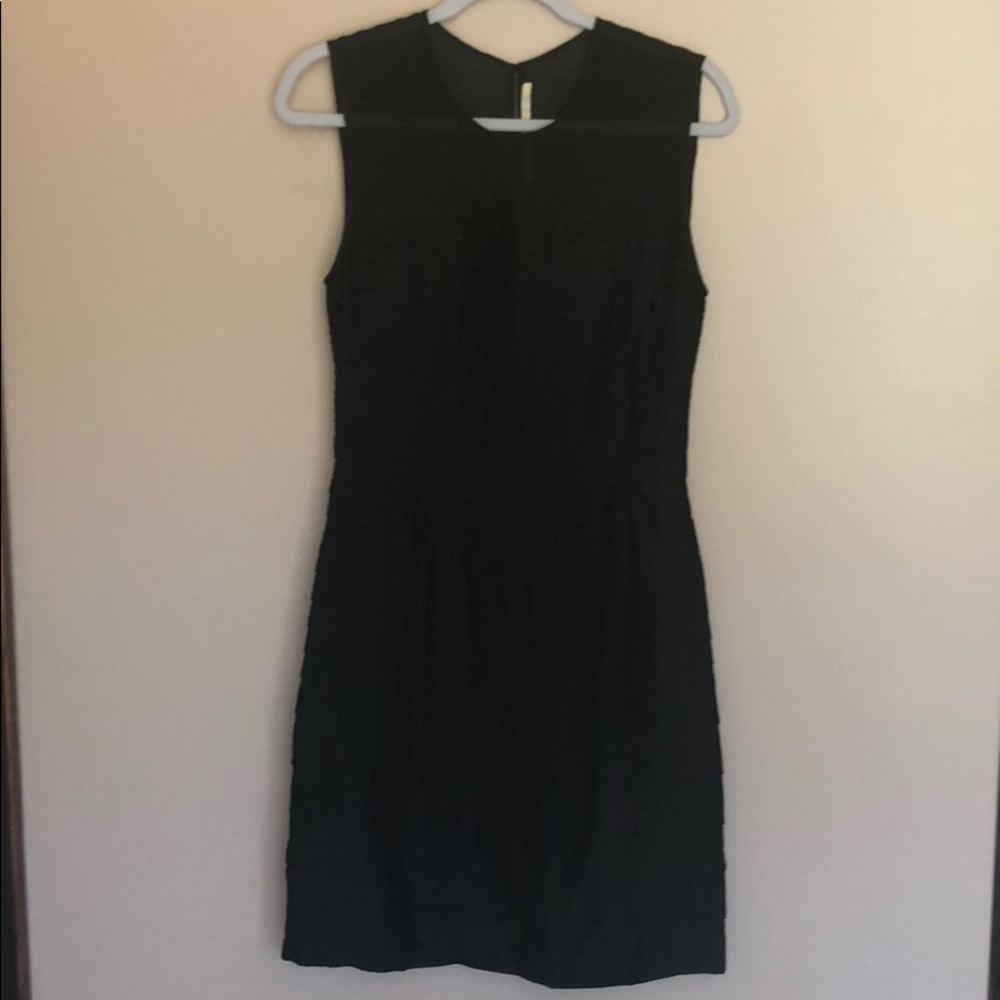 Black cotton silk blend dress